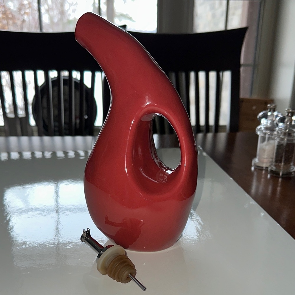 Rachael Ray Reddish Orange Ceramic Olive Oil Dispenser